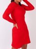 Bavlněné Trapézové Šaty S Žebrovaným Pasem | červená B19