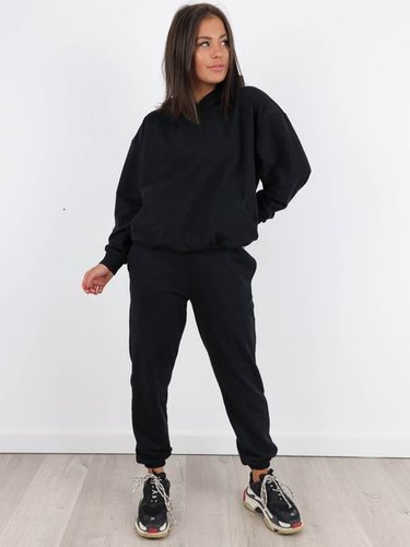 Loose Sweatshirt Set Hoodie + Pants | black A138
