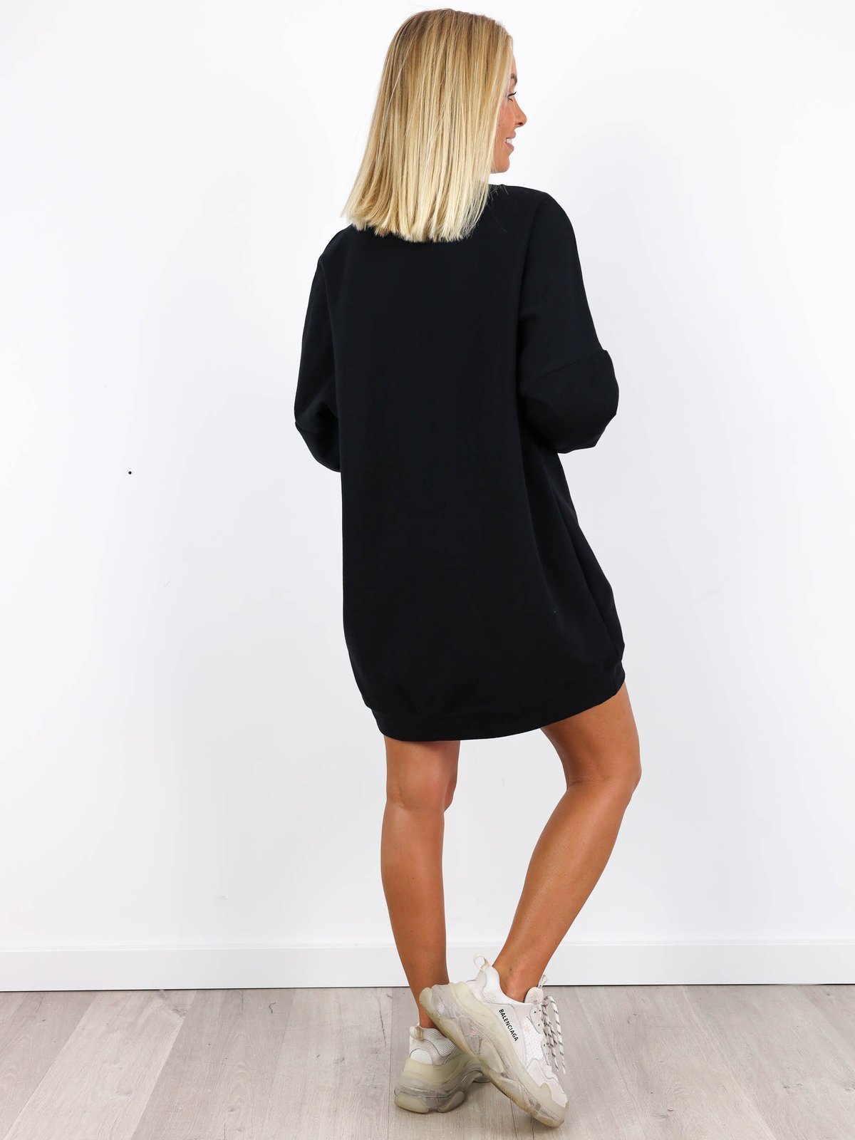 Sweatshirt Loose Oversize Dress | black A165