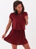 Airy Oversize Dress With Short Sleeves | maroon B123