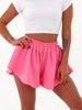 Asymmetrical cotton sweatpants shorts pink b136