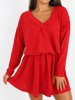Blouse With Extended V-neckline | red X155