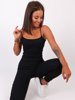 Cotton Jumpsuit With Thin Ribbed Knit Frames | black B4