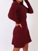 Cotton Trapeze Dress With Ribbed Waist | maroon B19