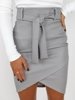Split Eco Leather Skirt | grey X148